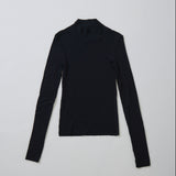 【kuros’オリジナル】ウールタートルネックロングTシャツ｜ ウール100％ 日本製 レディース