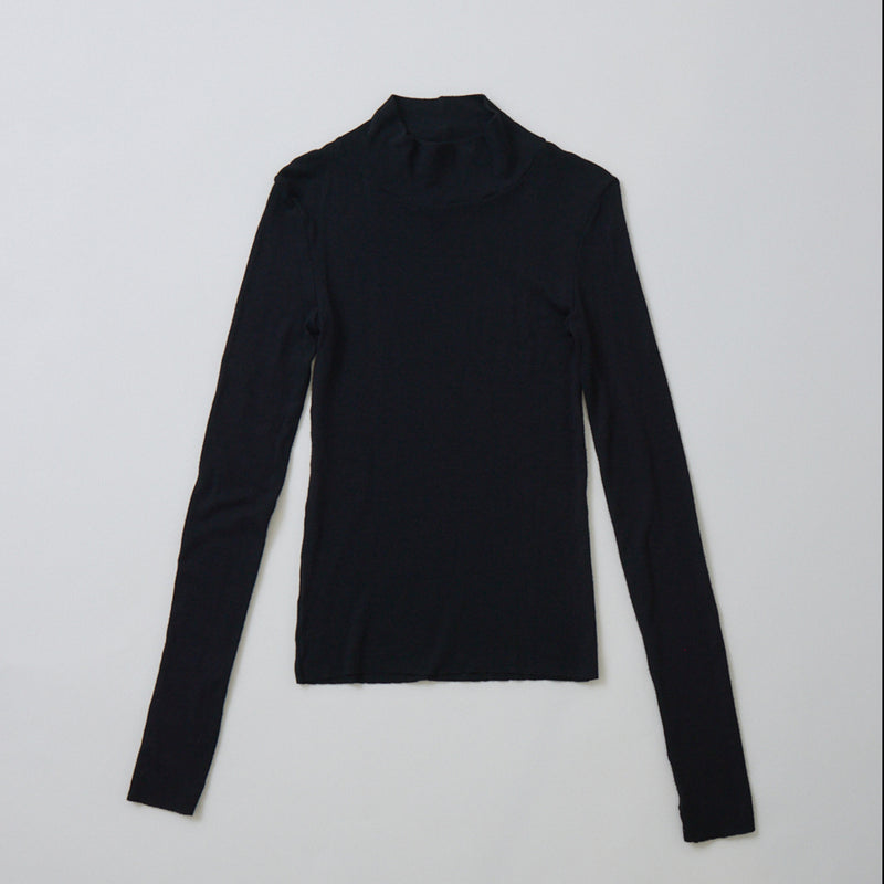 【kuros’オリジナル】ウールタートルネックロングTシャツ｜ ウール100％ 日本製 レディース