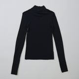 【kuros’オリジナル】ウールタートルネックロングTシャツ｜ ウール100％ 日本製 レディース