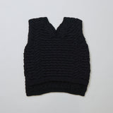 ナイロンリリーヤーンアラン編ベスト｜Vネック レディース