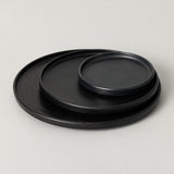 美濃焼フラットリム　プレート皿　マット黒　23cm