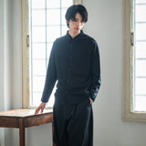 PLATING STITCH COTTON JERSEY SHIR/ BLACK | 日本製 メンズ