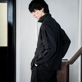 TWILL JERSEY TRACK JACKET/ BLACK ｜日本製 メンズ