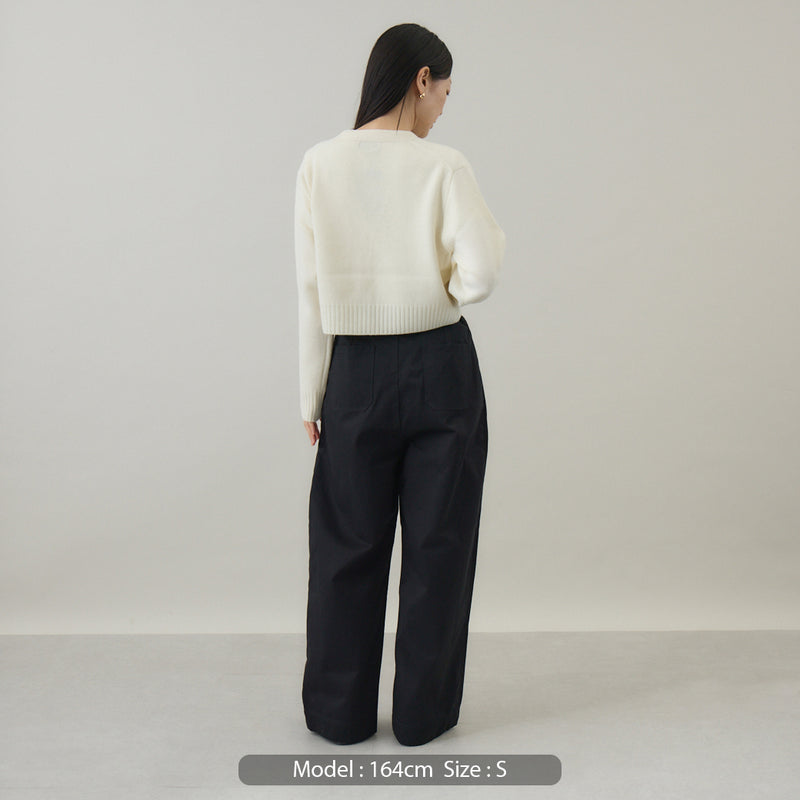 ウールカシミヤ Vネックカーディガン ショート