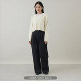 ウールカシミヤ Vネックカーディガン ショート