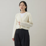 ウールカシミヤ Vネックカーディガン ショート