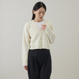 ウールカシミヤ Vネックカーディガン ショート