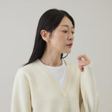 ウールカシミヤ Vネックカーディガン ショート
