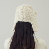 あったか耳付きニット帽｜手編み ウール100％ 日本製