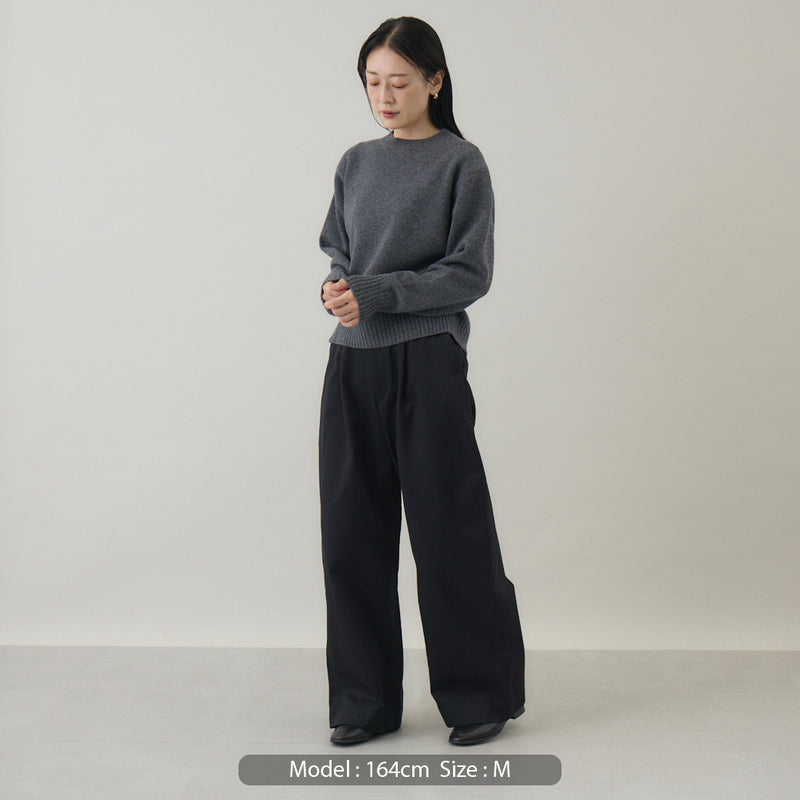 ウールカシミヤ クルーネックニット プルオーバー