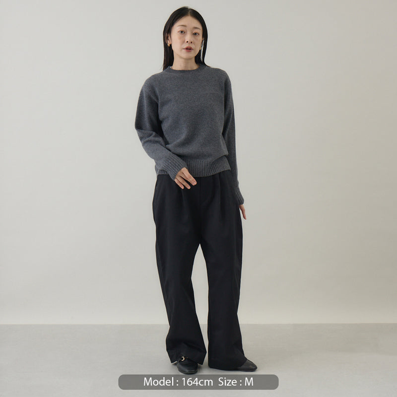 ウールカシミヤ クルーネックニット プルオーバー