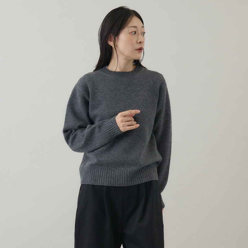ウールカシミヤ クルーネックニット プルオーバー