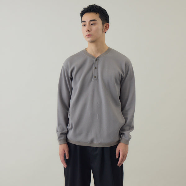 ハニカムヘンリーネックTシャツ｜日本製 メンズ