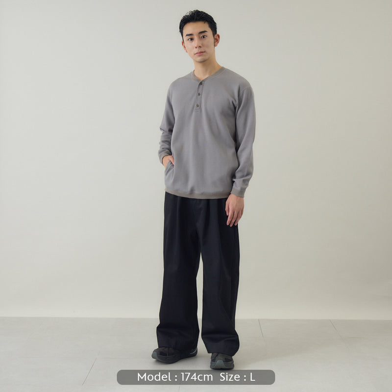 ハニカムヘンリーネックTシャツ｜日本製 メンズ