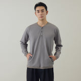 ハニカムヘンリーネックTシャツ｜日本製 メンズ