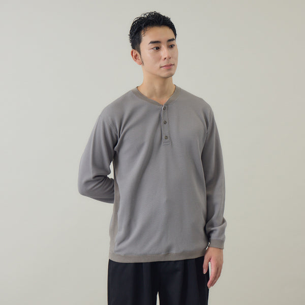 ハニカムヘンリーネックTシャツ｜日本製 メンズ