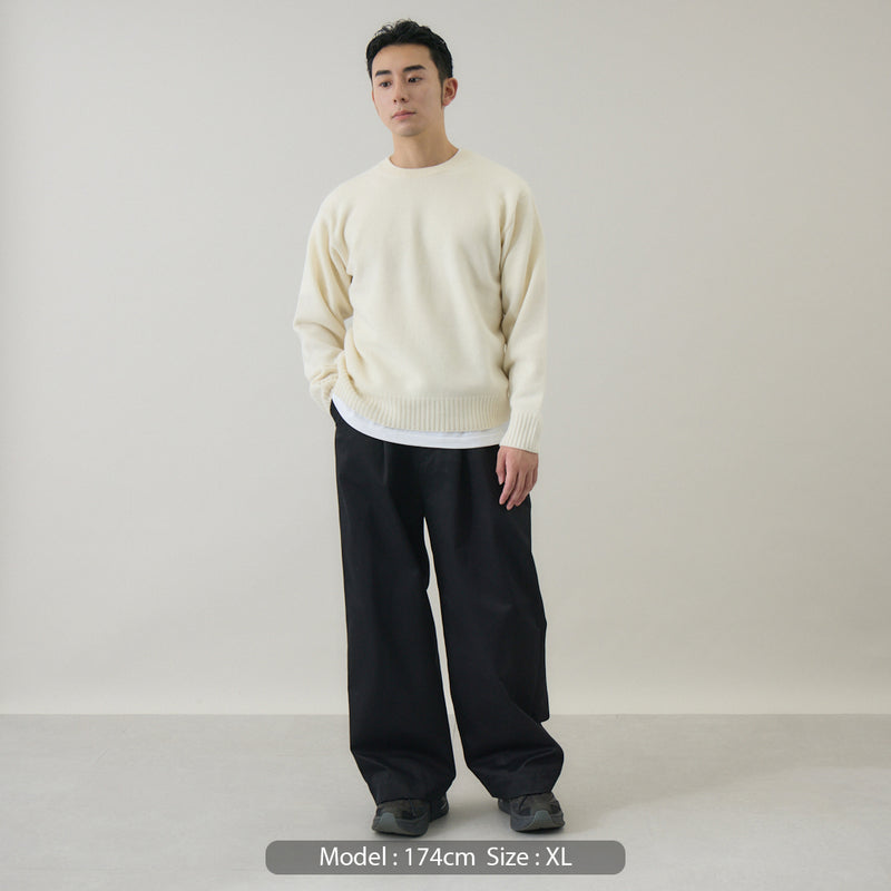 ウールカシミヤ クルーネックニット プルオーバー