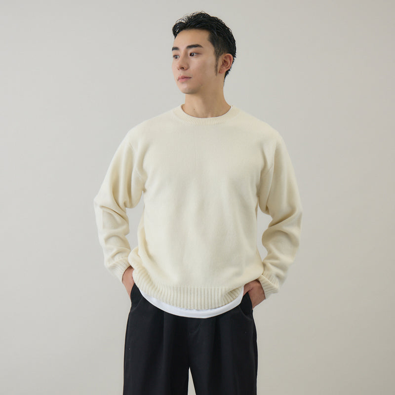 ウールカシミヤ クルーネックニット プルオーバー