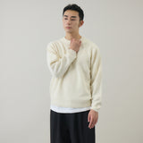 ウールカシミヤ クルーネックニット プルオーバー