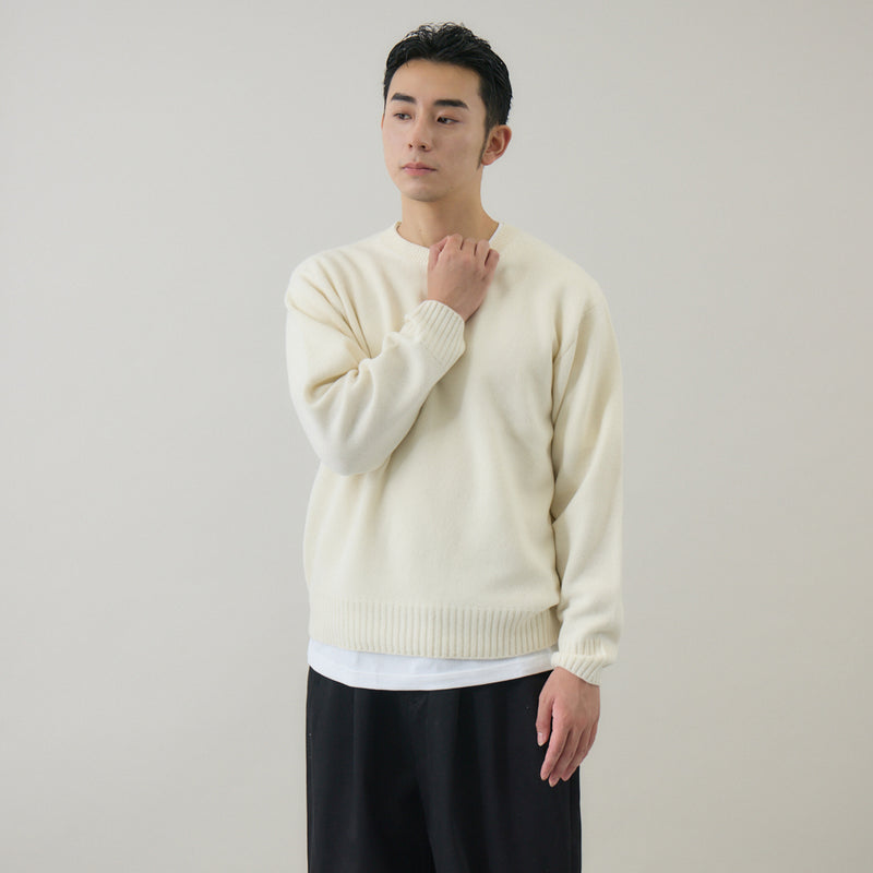 ウールカシミヤ クルーネックニット プルオーバー