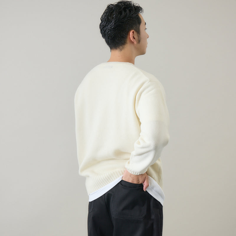 ウールカシミヤ クルーネックニット プルオーバー