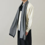 ヘリンボーン柄やわらか2重織りストール ｜ウール 軽量 日本製