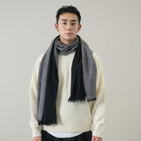 ヘリンボーン柄やわらか2重織りストール ｜ウール 軽量 日本製