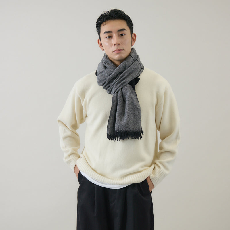 ヘリンボーン柄やわらか2重織りストール ｜ウール 軽量 日本製