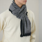 ヘリンボーン柄やわらか2重織りストール ｜ウール 軽量 日本製