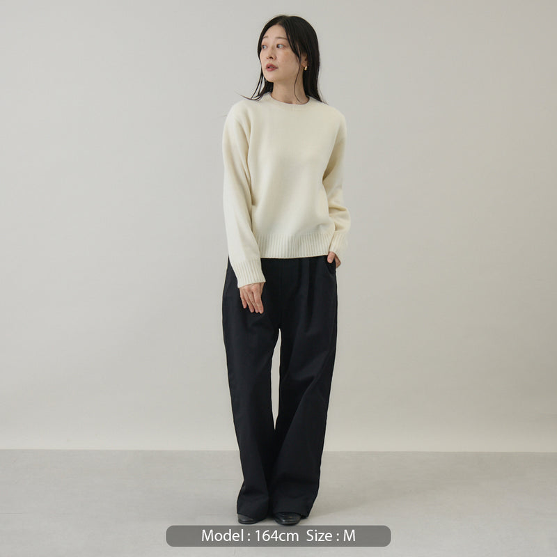 ウールカシミヤ クルーネックニット プルオーバー