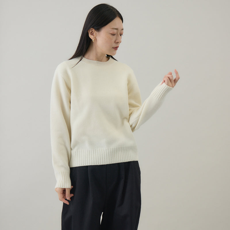 ウールカシミヤ クルーネックニット プルオーバー