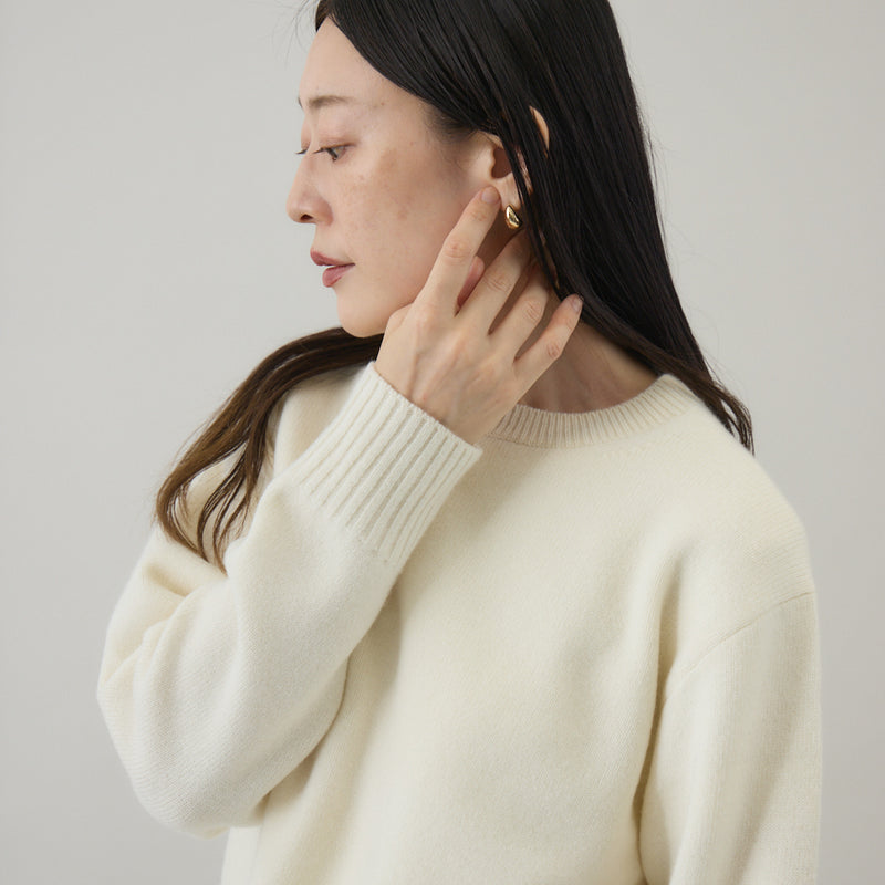 ウールカシミヤ クルーネックニット プルオーバー