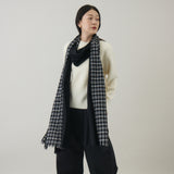 チェック柄やわらか2重織りストール ｜ウール 軽量 日本製