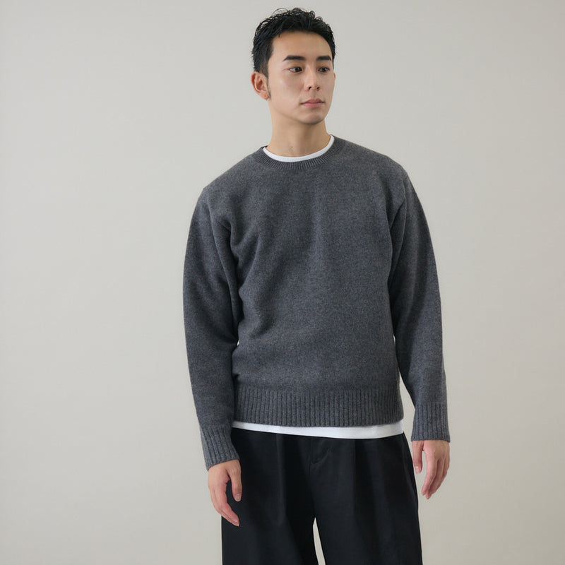ウールカシミヤ クルーネックニット プルオーバー