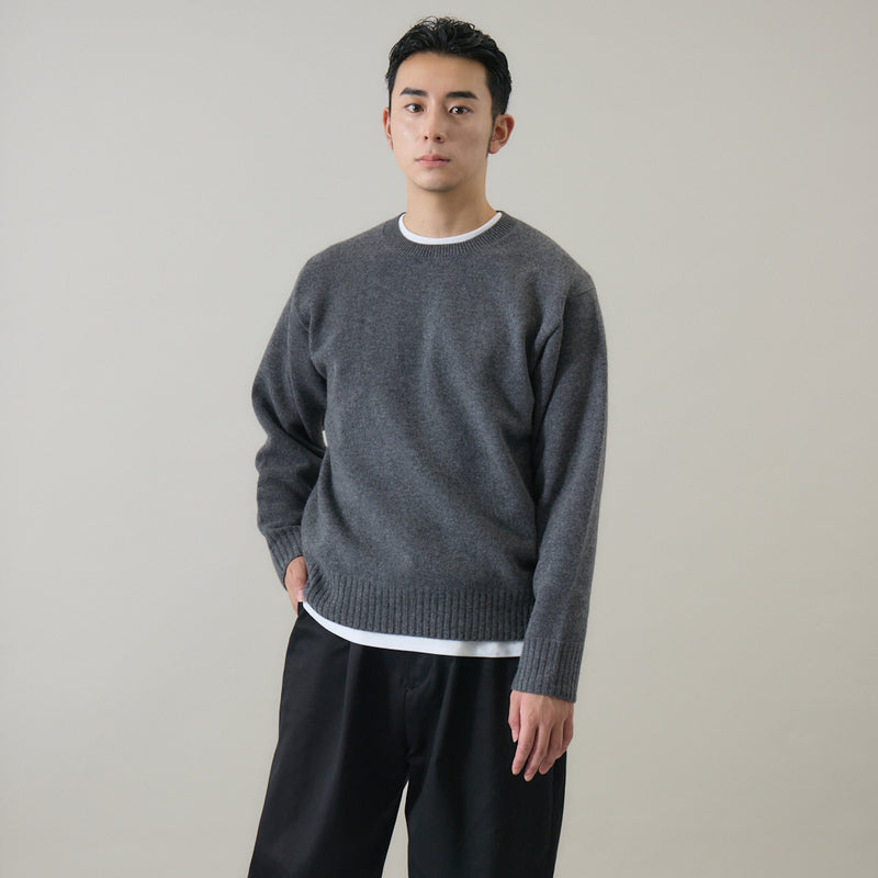 ウールカシミヤ クルーネックニット プルオーバー