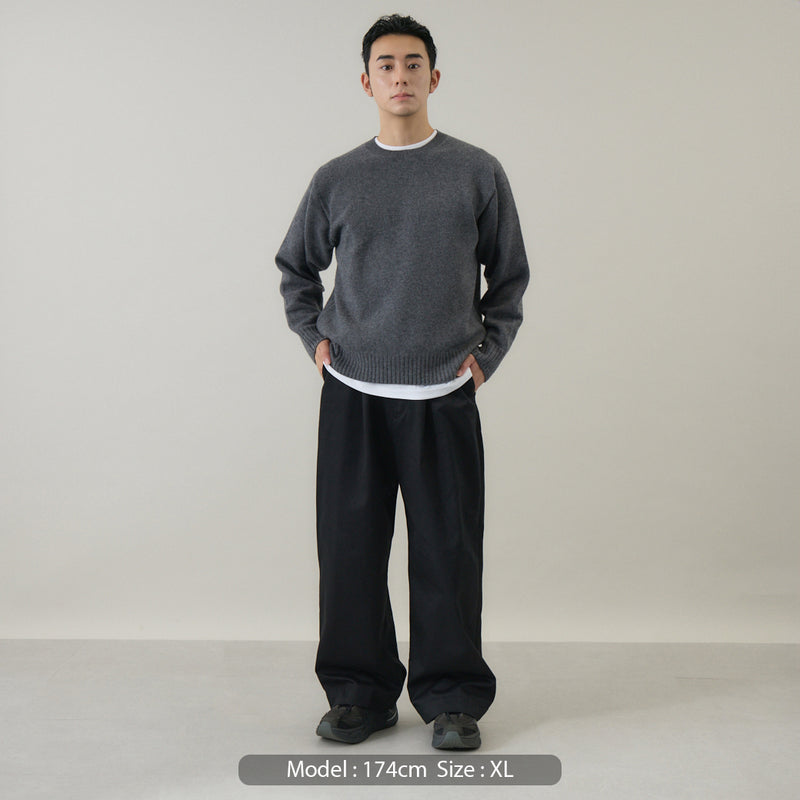 ウールカシミヤ クルーネックニット プルオーバー