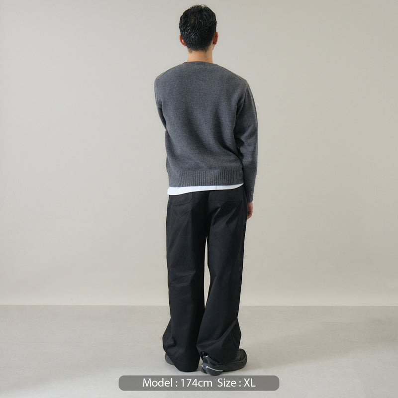 ウールカシミヤ クルーネックニット プルオーバー