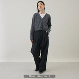 ウールカシミヤ Vネックカーディガン ショート