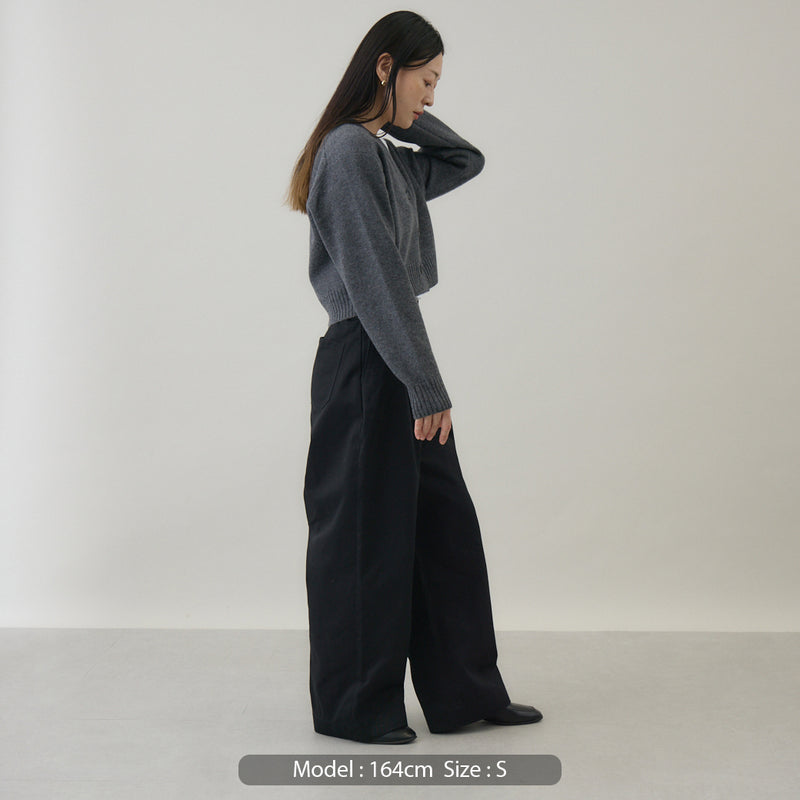 ウールカシミヤ Vネックカーディガン ショート