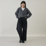 ウールカシミヤ Vネックカーディガン ショート