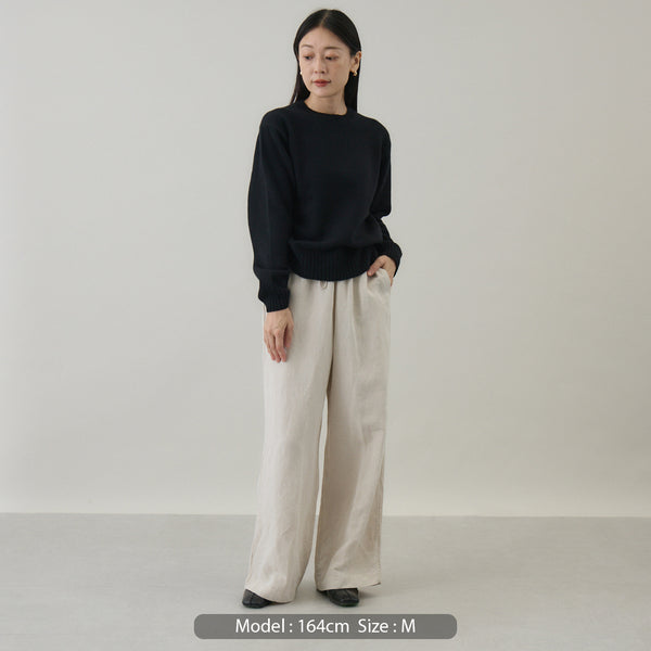 ウールカシミヤ クルーネックニット プルオーバー