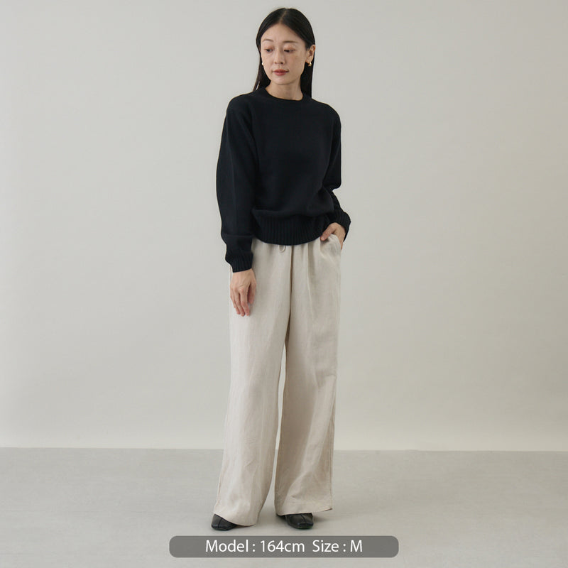 ウールカシミヤ クルーネックニット プルオーバー