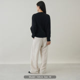 ウールカシミヤ クルーネックニット プルオーバー