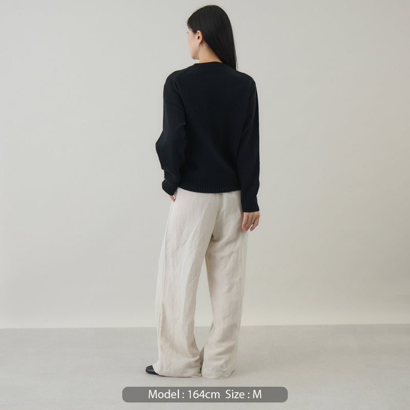 ウールカシミヤ クルーネックニット プルオーバー