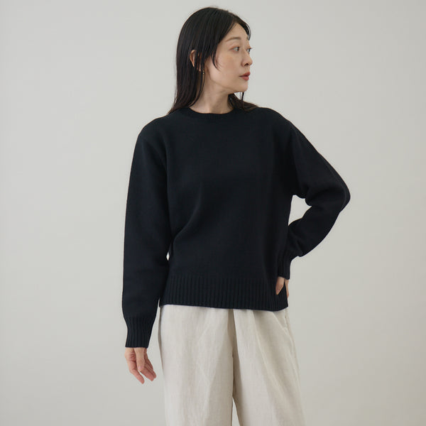 ウールカシミヤ クルーネックニット プルオーバー