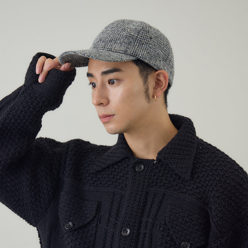 【Nine Tailor × kuros’別注】ウールシャギーキャップ｜チェック柄 日本製