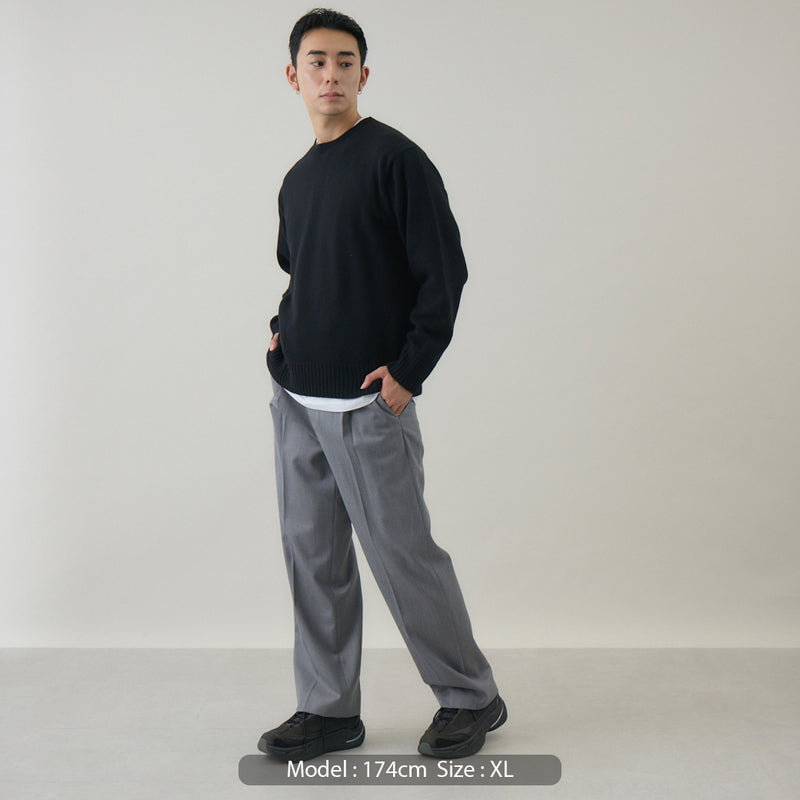 ウールカシミヤ クルーネックニット プルオーバー