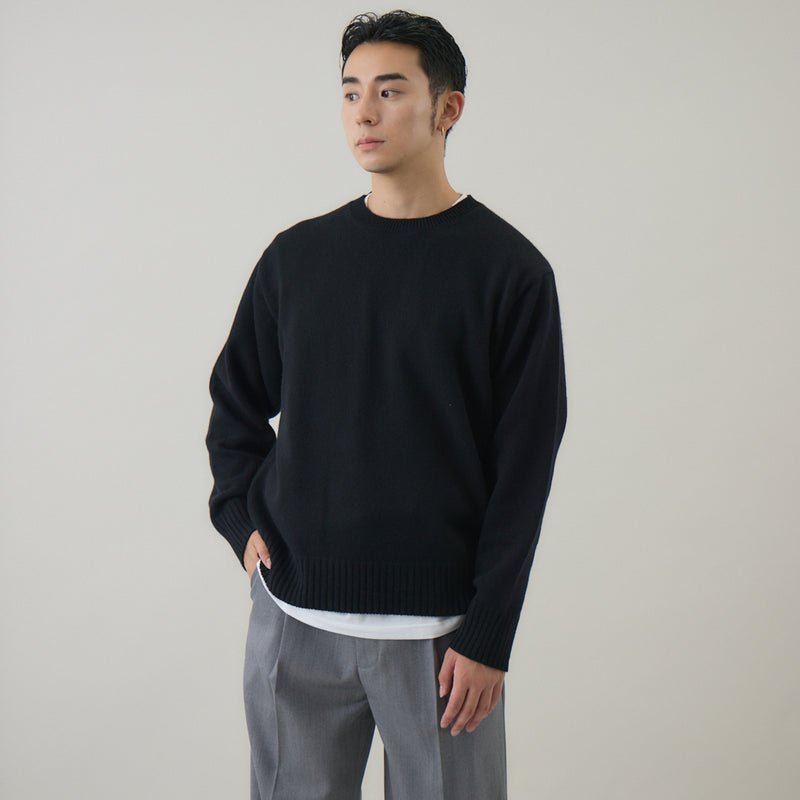 ウールカシミヤ クルーネックニット プルオーバー