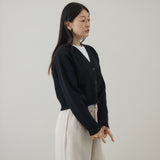 ウールカシミヤ Vネックカーディガン ショート