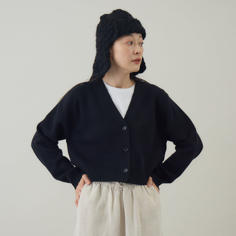 あったか耳付きニット帽｜手編み ウール100％ 日本製